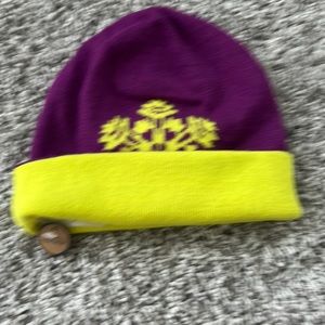 Lands end purple and green beanie reversible never been worn